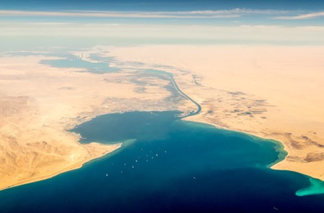 Aerial Photo of the Suez Canal, © 123RF, pabkov